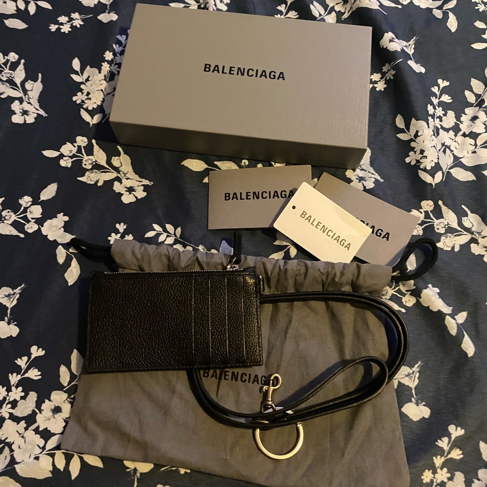 NWOT Authentic Balenciaga Calfskin Logo/Card Holder - Picture 4 of 5